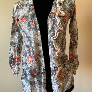 Anthropologie Sparrow graphite pop open cardigan